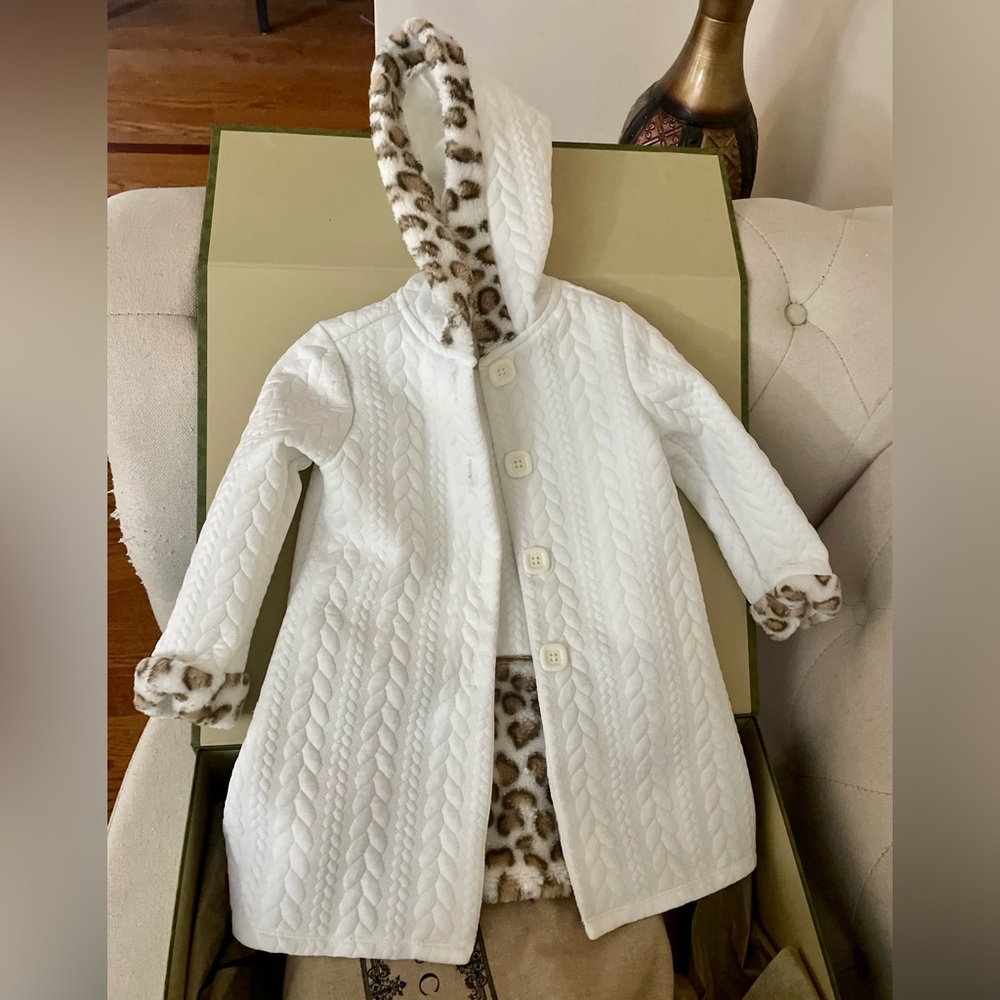 2-Piece Toddler Girl Coat & Dress Holiday or Winter Wedding Outfit 3T
